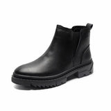 Breakj Boots Male Heighten Ankle Boots Platform Chelsea Boots High Top Men's Shoes Black And Velvet Leather Boots S52-Net Red