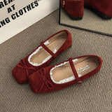 Breakj Evening Shoes Bow Design Mary Jane Single Shoes Summer Soft Sole French Elegant Temperament Ballet