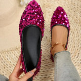 Women Bling Flats Shoes Casual Walking Shoes Spring New Pointed Toe Sandals Female Fashion Brand Dress Zapatillas