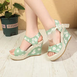 Breakj Hee Women's Sandals Fruit Pattern High Heel Sandals Women 2025 Spring And Summer New Word Fish Mouth Bow Women's