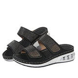 Breakj New Summer Women Thick Bottom Slippers Water Drill With Thick Bottom Air Cushion Slope And Flat Bottom Slippers