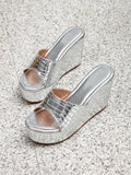 Breakj Patent Leather Thick Bottom And Slippers Women's Summer New Sandal Jacket Silver Women's