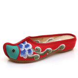 Breakj Ethnic Wind Canvas Embroidered Cloth Shoes Embroidered Cloth Shoes Women Summer