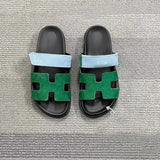 Breakj Summer New Thick-Bottomed Cool Slippers Large-Size Magic Sticker Wear Casual Women's