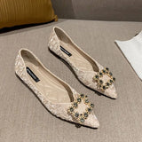 Breakj Shoes Women 2023 Spring And Autumn New Soft-Soled Tip Flat-Soled Single Shoes Net Red Shallow Evening Wind Gentle