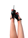 Breakj New Spring / Summer 2023 Patent Leather One-Button High Heels Women's Sexy Pointed Black Hollow-Clad