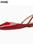 Size 33-40 Women Flats Sandals Real Leather Elegant Low Heels Summer Shoes For Women 2023 Fashion Silver