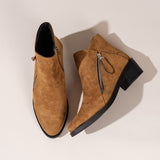 Breakj New Velvet Female Boots Martin Boots Coarse Heel Side Zipper With Leopard-Print Short