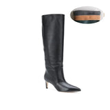 High Heels Western Boots Fashion Knee High Boots Women Microfiber Thin High Heel Long Boots Pointed Toe Autumn Winter