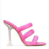 New Summer Sandals and Slippers Open Toe High Heels Personality T-shaped Wine Glass with Party Solid Color Women's
