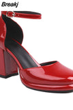 High Heeled Women Pumps 2023 Vintage Buckle Mary Jane Shoes Great Quality In Spring Summer All-match Temperament