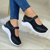 Breakj Summer Round Head Knitting Magic Thick-Soled Sandals Women Large Code Grid Roman