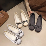 Breakj Shallow Single Shoes 2025 Spring New Ballet Silk And Satin Single Shoes Bow One Foot Flat Sole Single Shoes