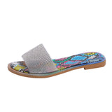 Breakj Women's Shoes 2023 Summer New Korean Version Of The Fashion Wearing Sandals Water Drill Flat Beach