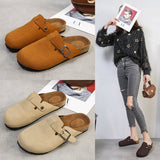 Breakj Flat-Bottomed Lazy Slippers Women Wear Frosted Personality Half-Tomulator Shoes