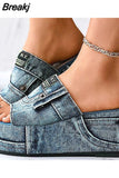 Minimalist Wedge Mules Sandals 2023 Spring Summer Shoes Walking Comfy Great Quality Dropship Women Shoes Mules