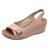 Women Sandals Slip On Wedge Heels Sandals Summer 2023 New Wedges Shoes Women Soft Heeled Sandals Female Elegant Sandalias