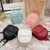 Backpack Women Pu Leather Shoulder Bag For Teenage Girls Kids Multi-function Small Bagpack Female Ladies School