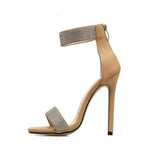 New Open Toe Women's Shoes Hollow Back Zipper Thin Heel Sexy Ultra High Heel Simple