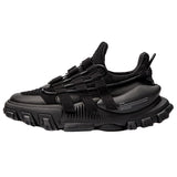 Black Men Sneaker Shoes Thick Bottom Matching Casual Daddy Shoes Vulcanize Round Toe Leisure Sneakers Wipe Dirty