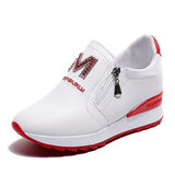 Platform Wedges Women's Sneakers Spring High Quality Rhinestone Mesh Breathable Increased Female Shoes Casual Autumn
