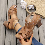 Breakj Women 2025 Summer New Solid Color Fish Mouth Thick Heel With High-Heeled