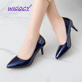 Leather High heels pumps women shoes 2019 Spring Autumn Fashion Pointed wild ceremonial professional sexy wedding