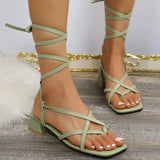 Summer Thick Heels Gladiator Sandals Women 2023 Ankle Strap Clip Toe Sandals Woman Plus Size 43 Beach Rome Shoes
