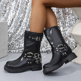 Breakj Thick-Bottomed And Short-Cryslaughter Rider Boots Women 2025 New British Style Belt Buckle Western Cowboy Short