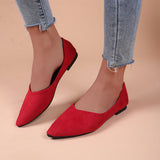 Breakj New Flat-Soled Single Shoes Women's Shoes Large-Size Bean Shoes Light-Mouthed Sharp Casual Light Single