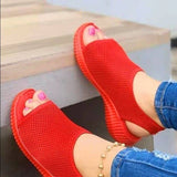 Summer New Plus-Size Fashion And Leisure Women With Thick-Soled Net