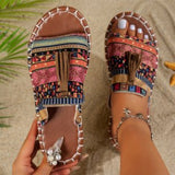 Breakj Bohemian Beach Women's Shoes In The Summer Of 2025 43-Yard Wish Large-Size Flat-Bottomed Slippers For