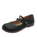 Comfortable Soft Sole Women's Flats 2022 Autumn Buckle Strap Pu Leather Shoes Woman Round Toe Ballet Flat Shoes