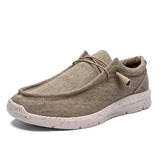 Summer New Men's Canvas Boat Shoes Outdoor Lightweight Soft Slip On Loafer Fashion Casual Non-Slip Deck Shoes Big Size