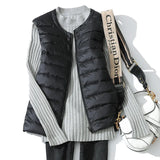 2023 Women Women Ultra Light Down Vests Slim Sleeveless Jacket Portable Girl Lightweight Windproof Waistcoat size 8XL