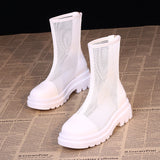 Breakj Boots Martin Boots Women's Summer Tide Ins Thin Short Boots Korean Version Cake Single Boots Breathable Mesh Hollow Women's