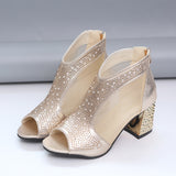 35-41 Fashion Rhinestones Wedge Sandals Dress For Women 2021 Comfortable Summer Women'S High Heels White Shoes Woman