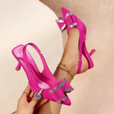 Breakj And Cool Slippers Femininity 2025 Spring And Summer New Flat Bows Fashion One-Word Water Drill