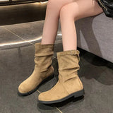 Breakj Vintage British Style Fashion Boots 2025 Autumn And Winter New Street Women Boots Simple Low And Short