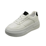 2023 New Loose Cake Platform Small White Shoes Women's Leather Face Women's Single Shoes Light Casual Sports Board Shoes