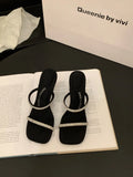 Breakj High-Level Transparent With A Word Slippers Women's Shoes Wearing 2025 Summer Water Drill Cool Drag High Heel