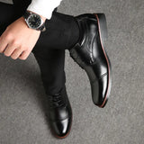 Breakj 2024 New Men's Business Shoes Men's Shoes Classic Round Head Belt Size Leather Shoes