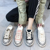 Breakj Casual Shoes Women Four Seasons Wear Ins Tide Beggar Shoes Net Red Korean Version Of Student Canvas Shoes Women