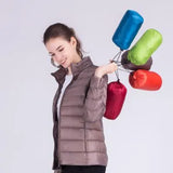 New Autumn Winter Women Ultra Light White Duck Down Jackets Candy Color Slim Short Design Warm Down
