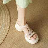 2024 New Summer Leather With Waterproof Platform Platform Roman