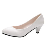 Breakj Single-Shoe Women 2025 New Pointed Light-Mouthed Four-Season Single-Shoe Fashion Coarse Heel High-Heeled Women's Shoes Large-Size Work