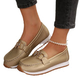 Breakj Casual Sneakers Casual Ladies Metal Chain 2025 Summer New Large-Size Single