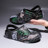 Breakj Summer Sandals Men Summer Wearing Beach Leisure Slippers Breathable Soft Bottom Men's Baotou Hole Cold