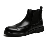 Breakj Boots Men British Style Low Pipe Short Boots Men Brock Business Martin Shoe