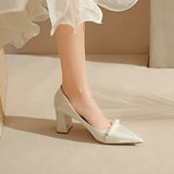 Satin Temperament High Heels, Single Shoes, White Cheongsam Shoes, Bridesmaid Shoes, Daily Wedding Shoes, Female Bride